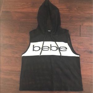 Bebe Sport Mesh sleeveless pullover hoodie